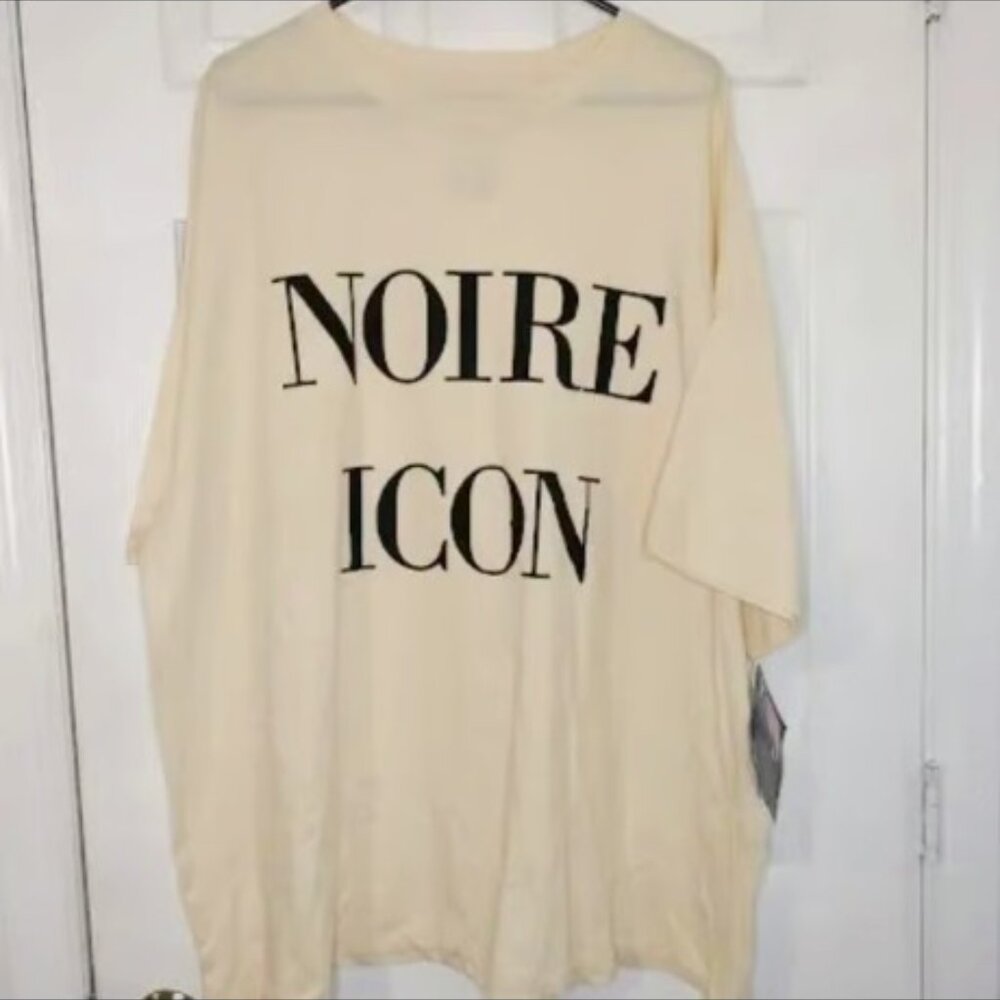 NWT Jolie Noire Cream & Black "Noire Icon" T-Shirt size XXL